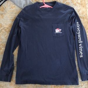 Navy blue Vineyard Vines Christmas long-sleeve tee